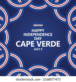 Cape Verde independence day celebration vector template with ribbon flags. Suitable for social media post and greeting card.