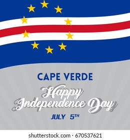 Cape Verde independence day celebration vector illustration. Creative patriotic background design for cabo verde national day with flag and elements. 