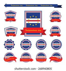 cape verde independence day flags infographic design