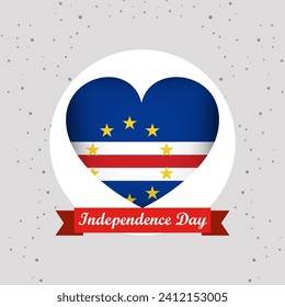 Cape Verde Independence Day With Heart Emblem Design