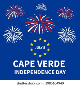 Cape Verde Independence Day typography poster. National holiday celebrated on July 5. Vector template for greeting card, banner, flyer etc.