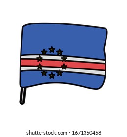 cape verde islands flag country isolated icon vector illustration design
