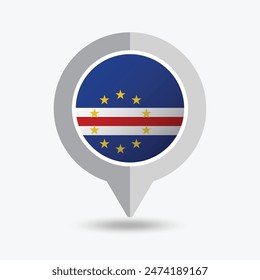 Cape Verde Location Pin Icon Vector Illustration