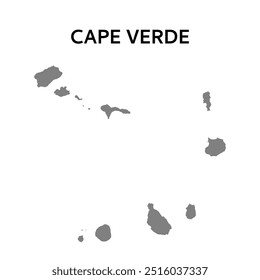 Cape verde map. Abstract design, vector illustration. Stylized minimal line design	