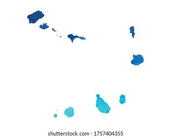 Cape Verde Map - Abstract geometric rumpled triangular low poly style gradient graphic on white background , polygonal design for your . Vector illustration eps 10.