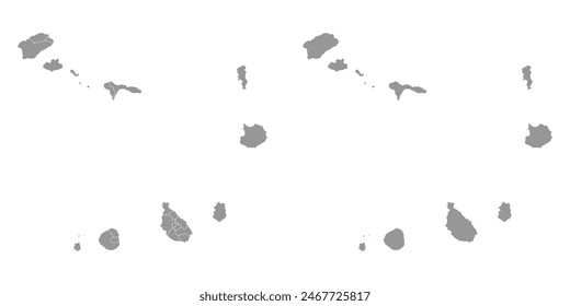 Cape Verde map with administrative divisions. Vector illustration.