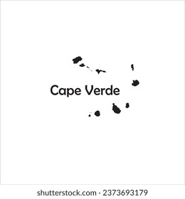 Cape Verde map and black lettering design on white background