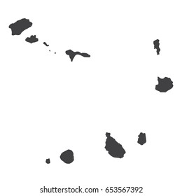 Cape Verde map in black on a white background. Vector illustration