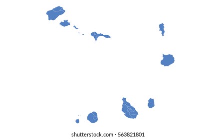 Cape Verde map blue color