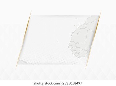 Cape Verde Map in Blue with Gold Framed Accents. Modern Vector Map of Cape Verde. Vector Illustration.