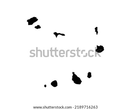 Cape Verde Map. Cabo Verde Country Map. Cape Carbo Verdean Black and White National Outline Geography Border Boundary Shape Territory EPS Vector Illustration Clipart