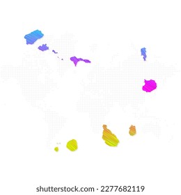 Cape Verde map in colorful halftone gradients. Future geometric patterns of lines abstract on white background. Vector Illustration Eps10.