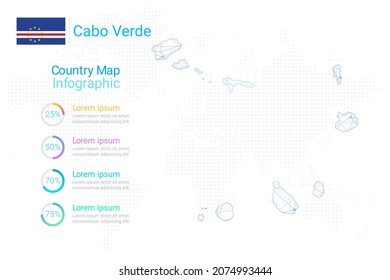 Mapa de Cabo Verde con elementos de plantilla de infografía. Ilustración vectorial eps10