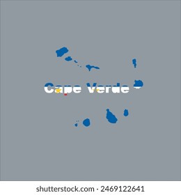 Cape Verde map and flag colors design on gray background