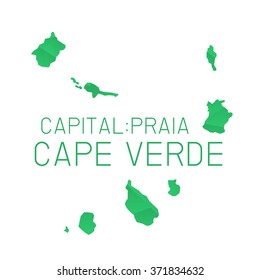 Cape Verde map geometric texture background