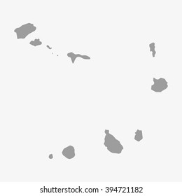 Cape  Verde map in gray on a white background