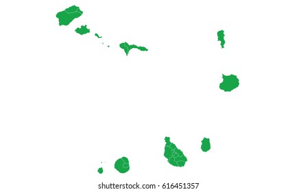 Cape Verde map green color