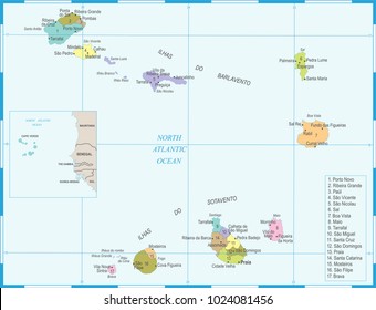 Cape Verde Map - High Detailed Vector Illustration