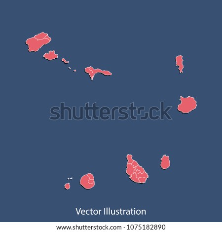 Cape Verde map - High detailed color map of Cape Verde. flat design style, clean and modern. Vector illustration eps 10