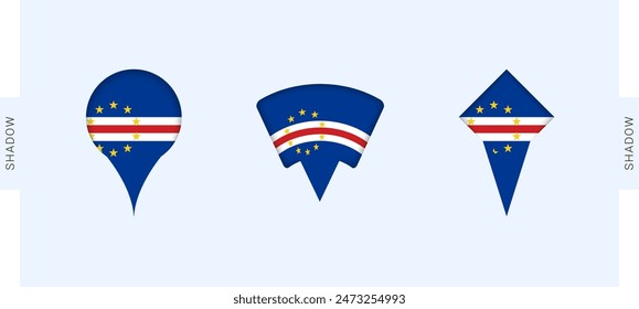 Cape Verde Map Markers Set. Perfect for projects related to Cape Verde, travel, geography, and international representation. Vector collection.