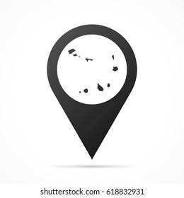 Cape Verde Map on location pin. Map pointer isolated on a white background.
Conceptual vector illustration.