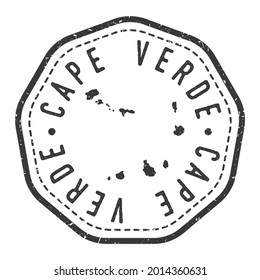 Cape Verde Map Stamp Retro Postmark. Silhouette Postal Passport. Seal Round Vector Icon. Badge Vintage Postage Design.