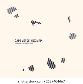 Cabo Verde Mapa Vetor Hexagonal Meio-Tom Padrão Isolar No Fundo De Luz. Textura Hex em forma de Mapa de Cabo Verde. Mapa do Contorno Tecnológico Moderno para Projetos de Design ou Negócios