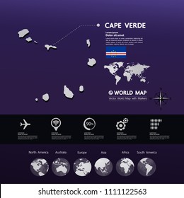 Cape Verde Map vector illustration