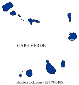 Cape Verde map vector illustration. Global economy. Famous country. Western Africa. Africa.