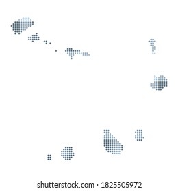 Cape Verde Map - Vector Pixel Solid Contour