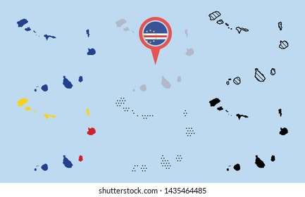 Cape Verde Map Vector Set