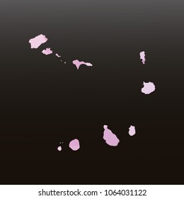 Cape Verde map-Purple map made of hexagon on black and gray background, gradient color. Vector illustration eps 10.