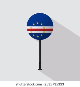 Cape Verde National Circle Sign Flag Vector Illustration