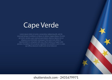 Cape Verde national flag isolated on dark background with copyspace