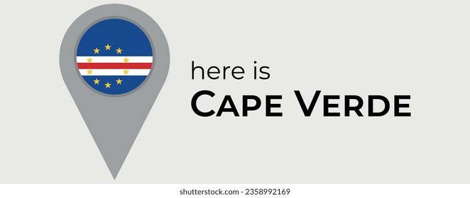 Cape Verde national flag map marker pin icon illustration