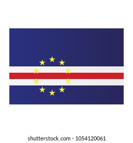 Cape Verde national flag on white background texture. Vector illustration state symbol.
