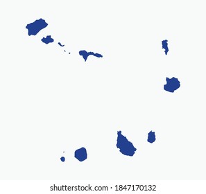 Cape Verde National Map with flag illustration