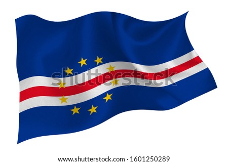 Cape Verde national silk flag icon