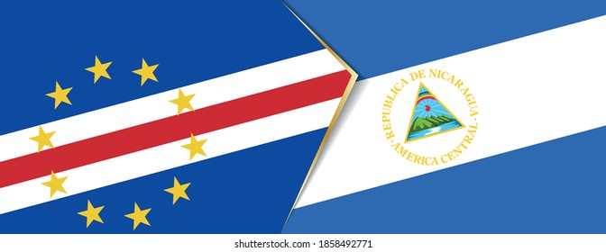 Cape Verde and Nicaragua flags, two vector flags symbol of relationship or confrontation.