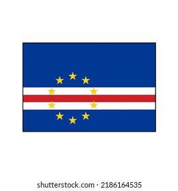 Cape Verde official flag icon 400 x 300 size isolated on white background. Official flag. State identity.