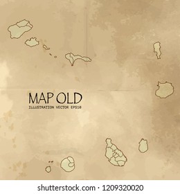 cape Verde on the map of Balkans in soft grunge and vintage style, like old paper with watercolor painting. VectorEPS10
