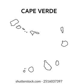 Cape verde outline map. Abstract design, vector illustration. 	