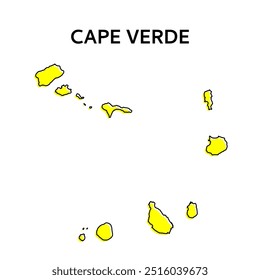 Cape verde outline map. Abstract design, vector illustration. Stylized minimal line design	