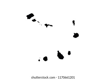 Cape Verde outline map country shape