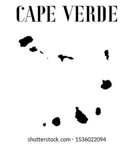 Cape Verde, Praia outline world map silhouette vector illustration, creative design background, national country flag, design element, symbols from countries all continents set. 