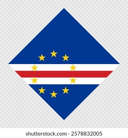 Cape Verde rhombus flag. Vector illustration.