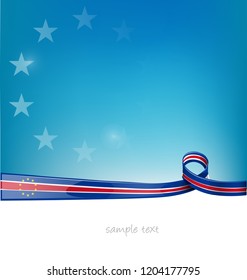 cape verde ribbon flag on blue sky background