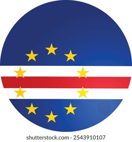 Bandeira redonda de Cabo Verde, vetor da bandeira nacional de Cabo Verde