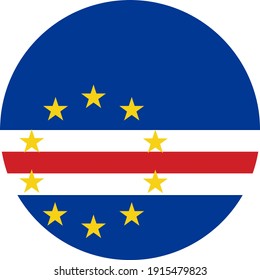 Cape verde round flag icon graphics design. Business concepts, icon, sign, symbol, label and sticker.