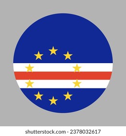 Cape Verde round Flag icon. Circular symbol. Button, banner, icon. National sign. Standard color. 